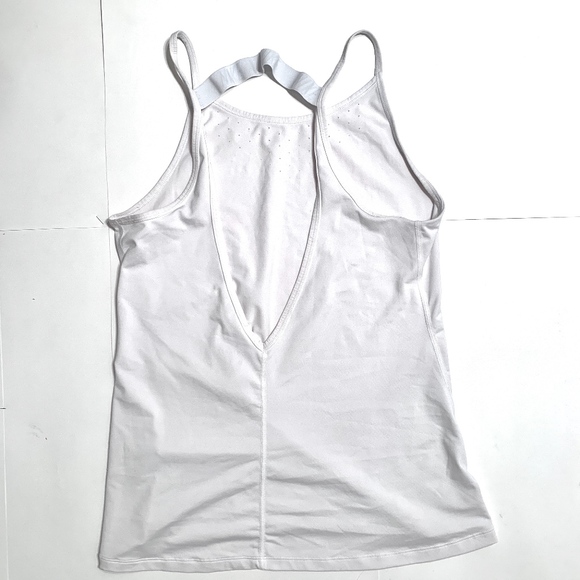 Nike White Tank Top w/ Deep V Back - Picture 6 of 8